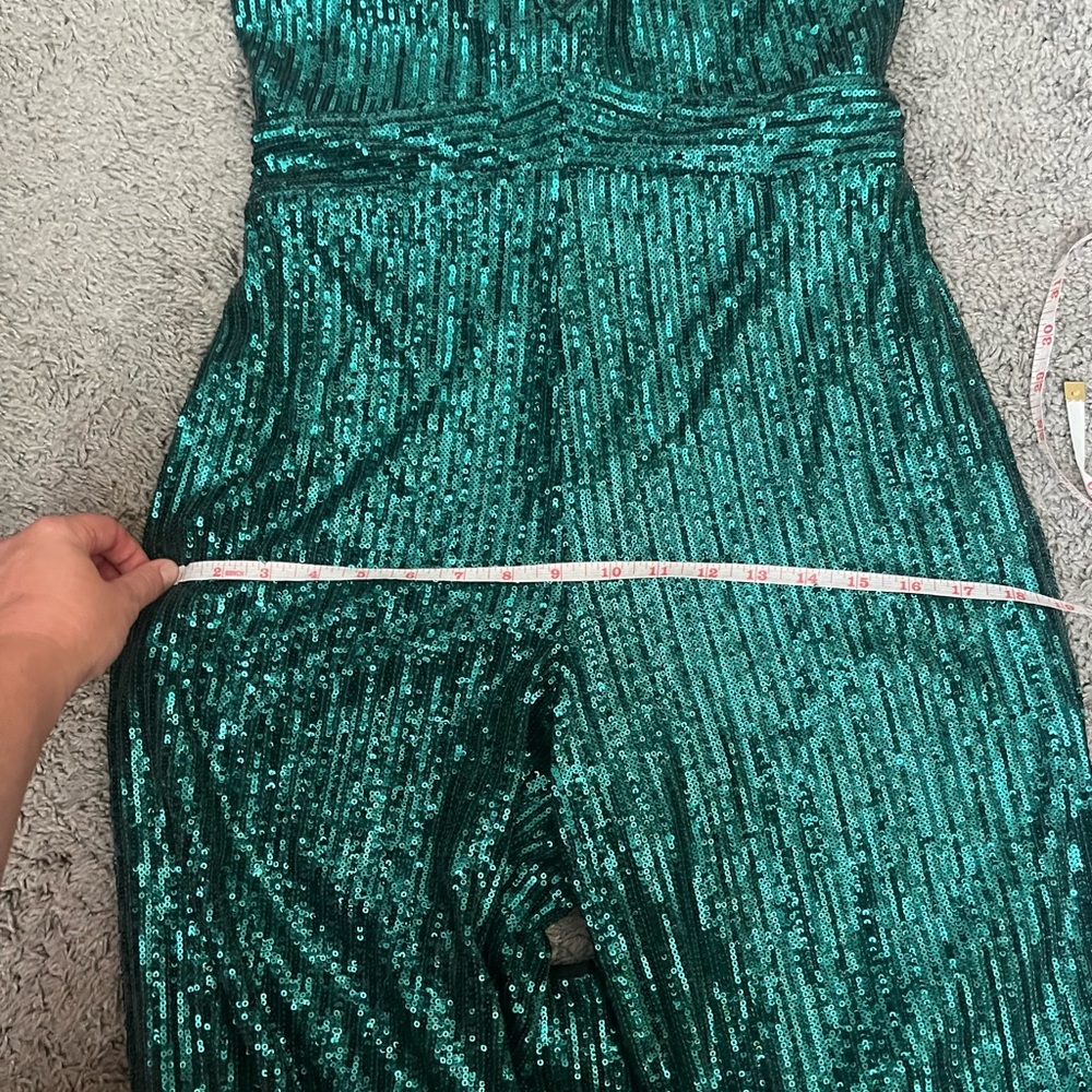 NWT SAYLOR Louisana Sequin Jumpsuit in Dark Green - Picture 12 of 12